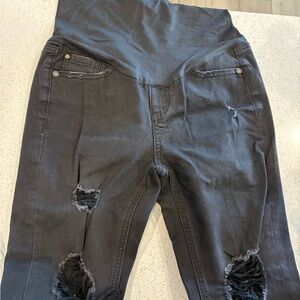 Maternity Black Distressed Women Skinny Jeans